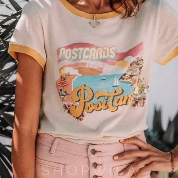 Positano vintage style boho travel graphic tee - Picture 3 of 3